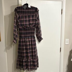 Chic Plaid Long Sleeve Dress